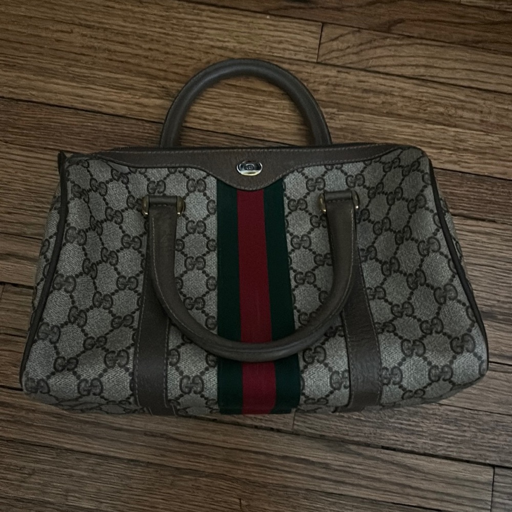 Gucci Vintage Boston Sherry Line Small Bag